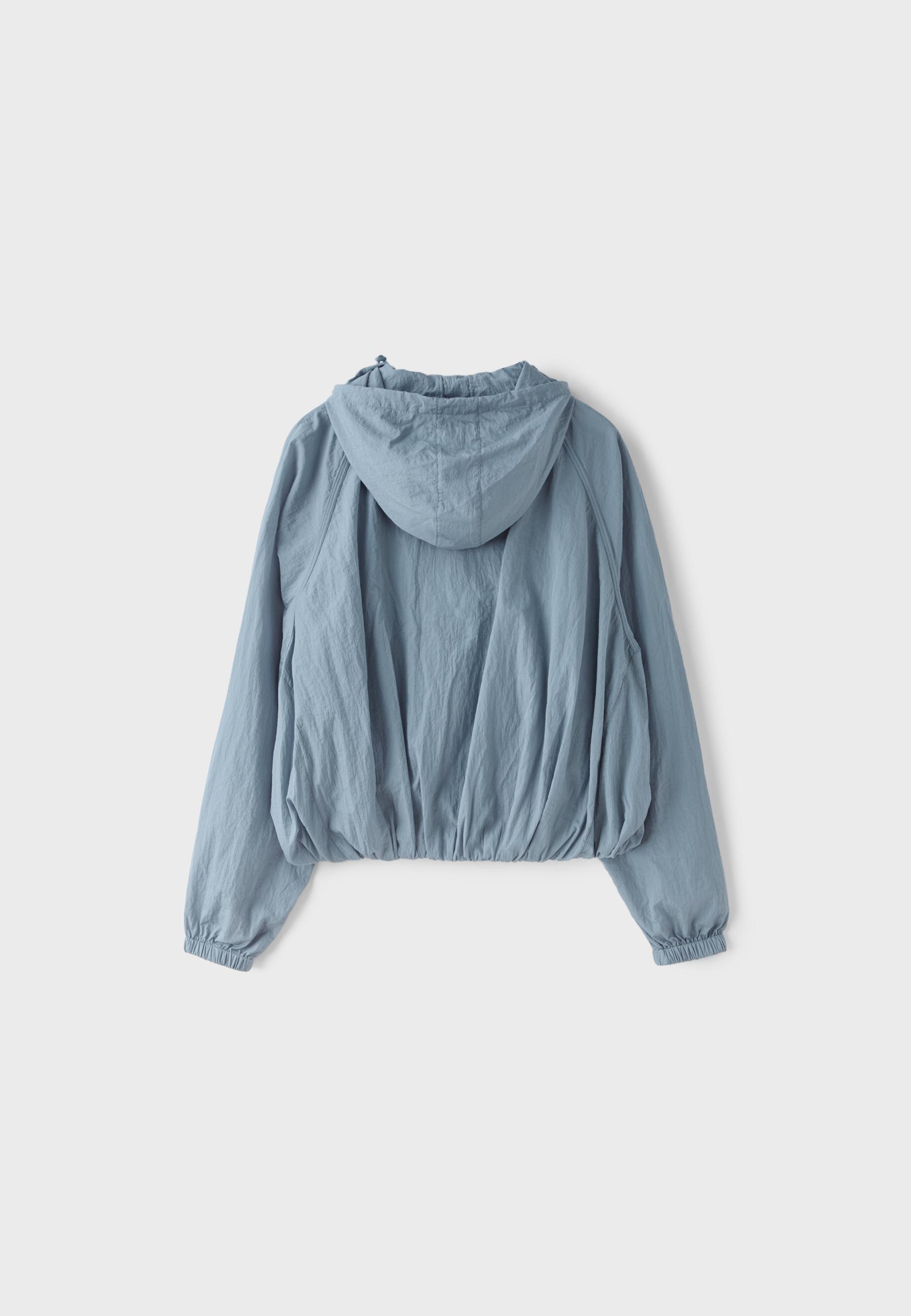 Gathered cropped jacket — Sky blue