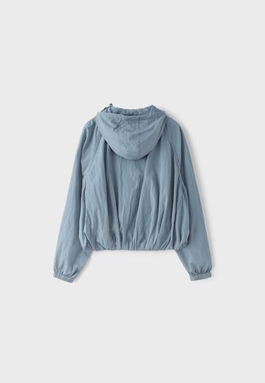 Cropped jacket with gathered detail — Sky blue 8