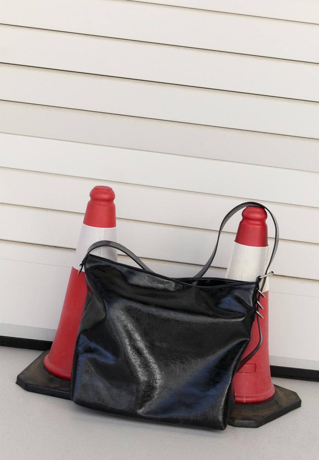 Faux leather bucket bag