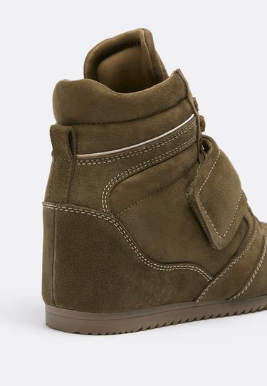 Trainers with hidden wedge — KHAKI  4