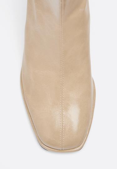 Block heel ankle boots — BEIGE 4