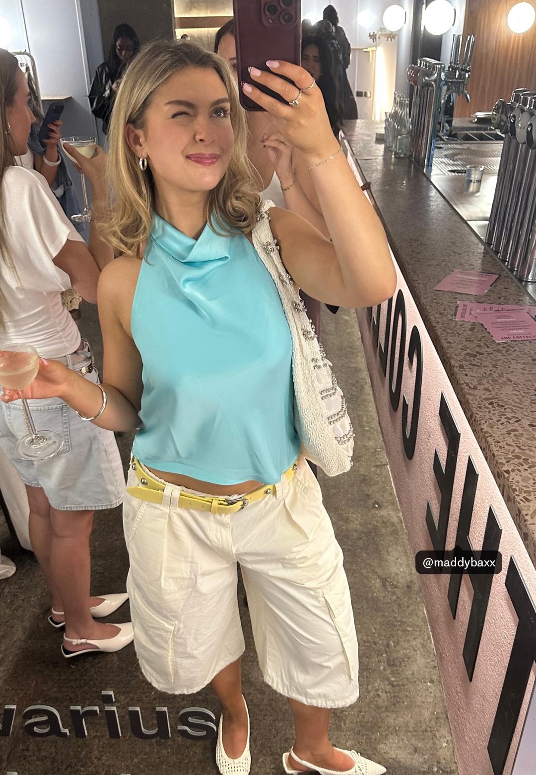 Saten halter top - Görsel 4