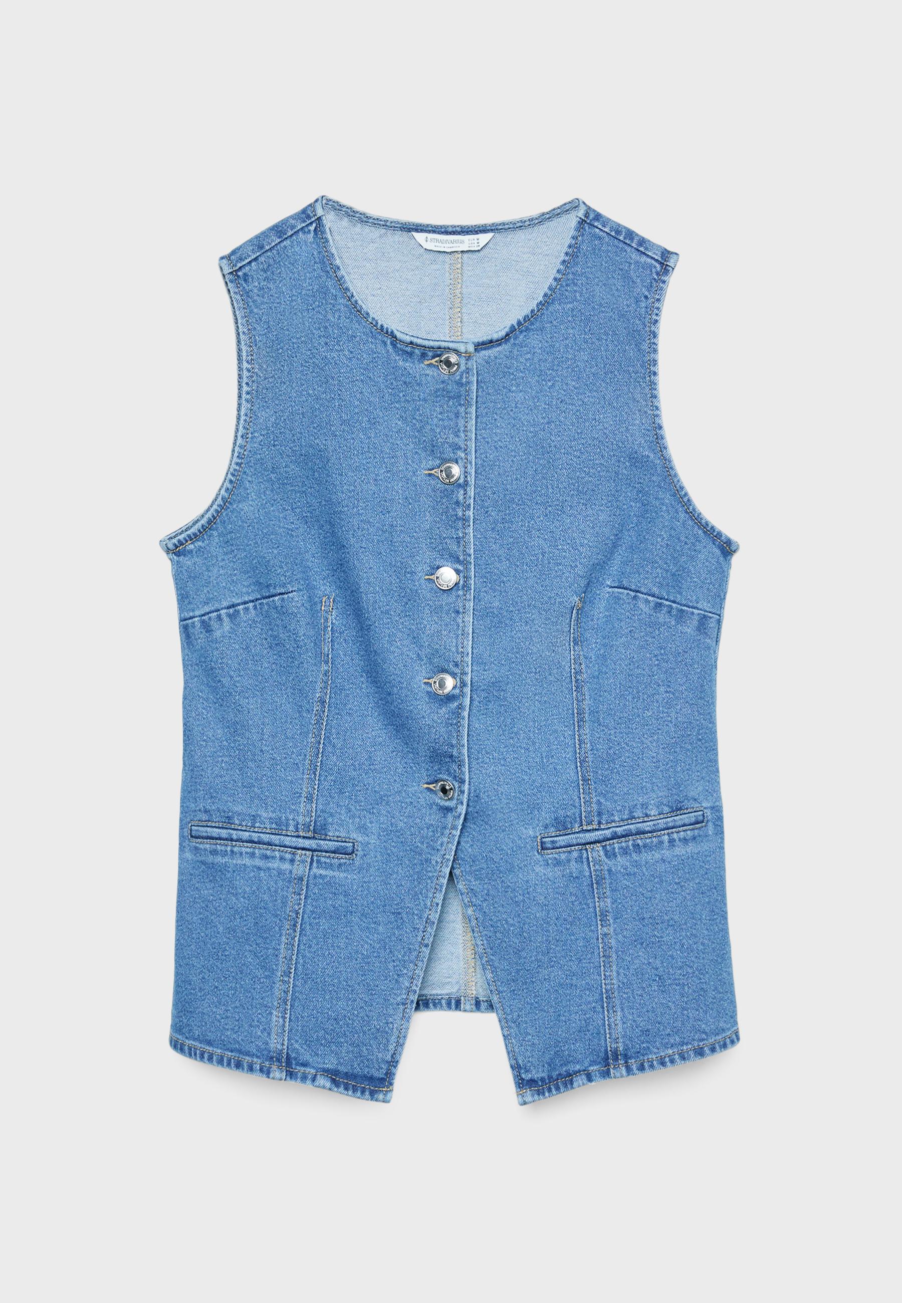 売れ筋商品|||ホルストンヘリテイジ カットソー トップス レディース Women's Denim-Like Tie-Waist Sleeveless Top Dk Wash Denim Women's Single Breasted Casual Office Sleeveless Button Down