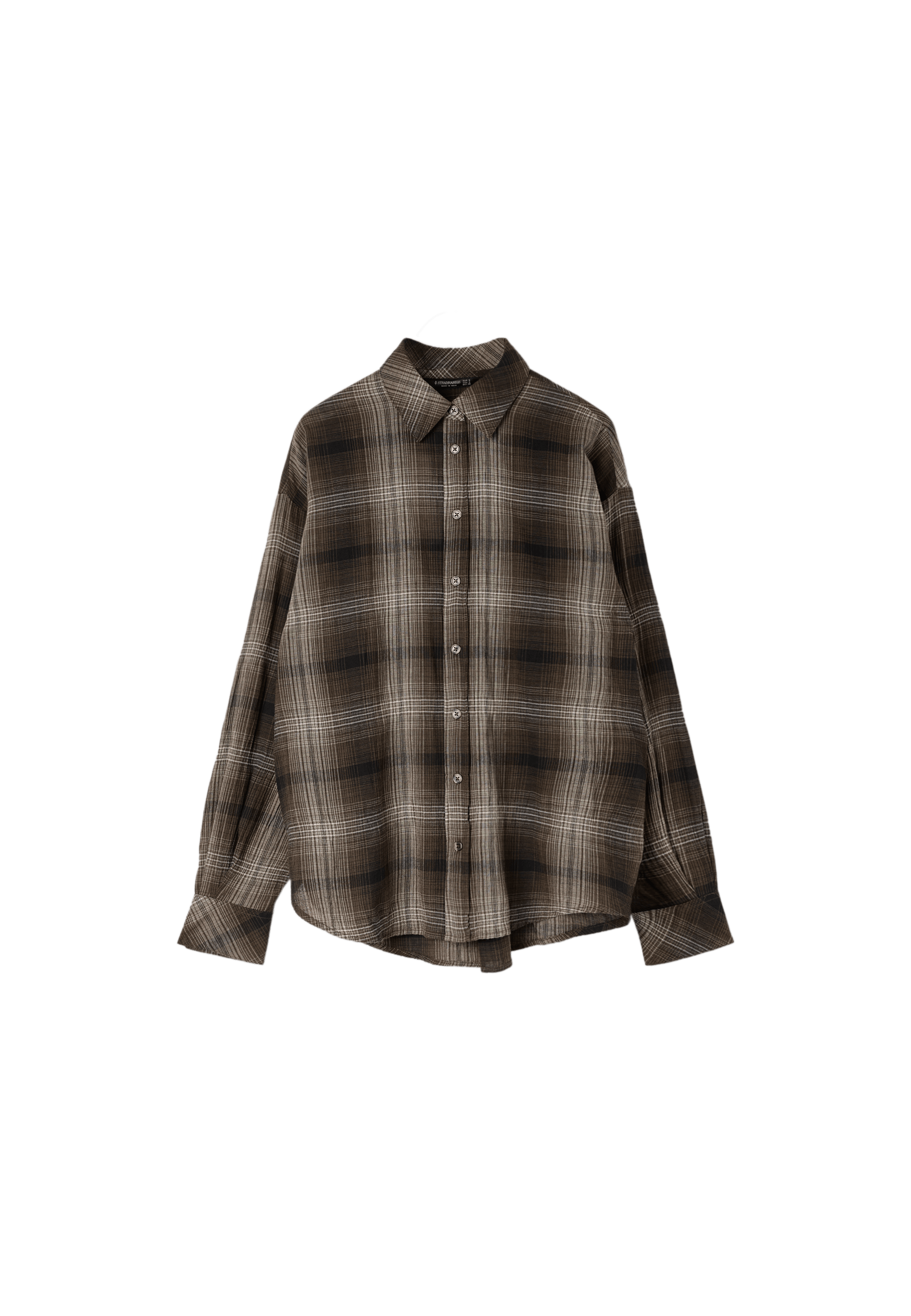 Adjustable regular-fit shirt — Brown