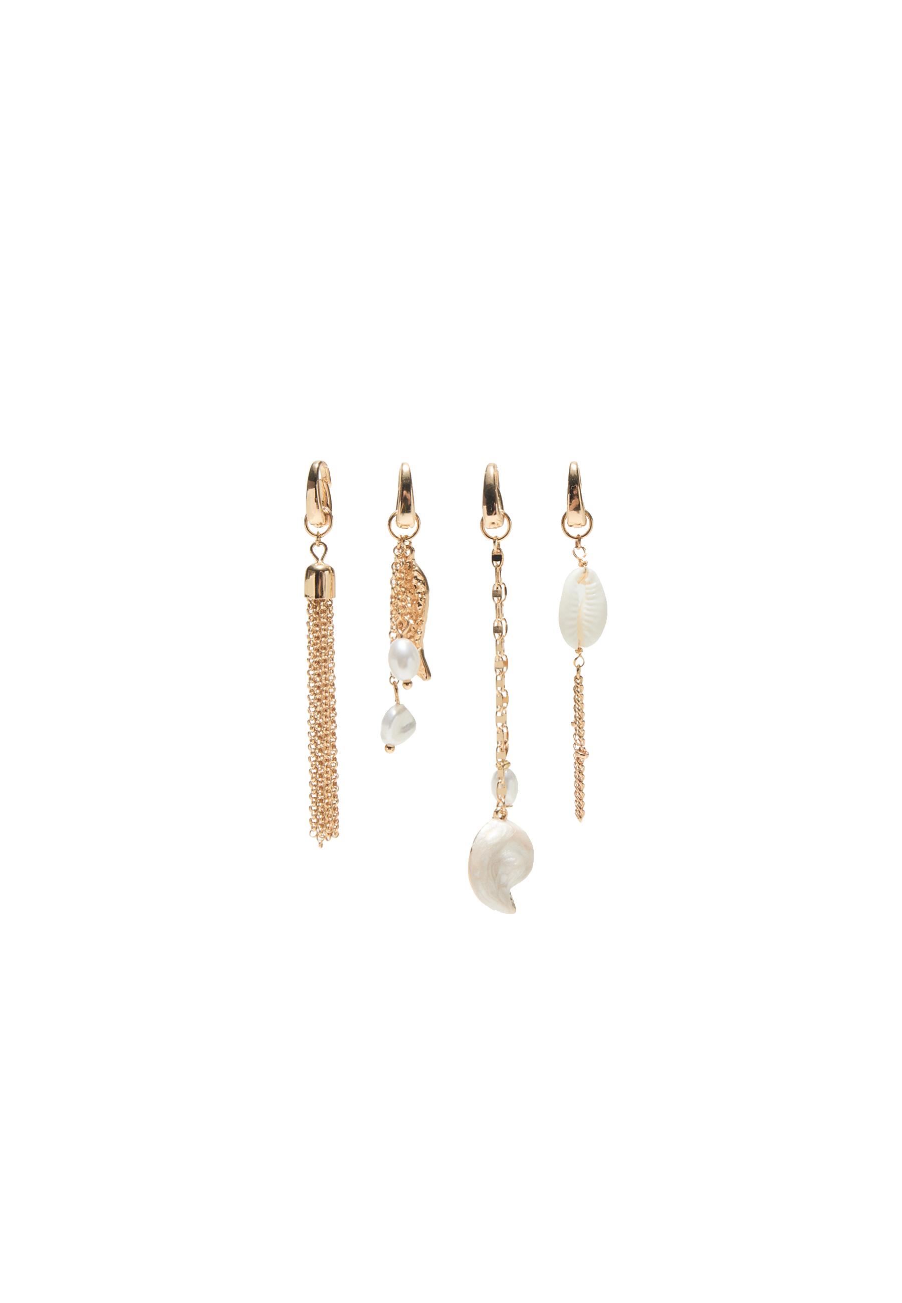 Set of 4 fish bikini charms — Gold