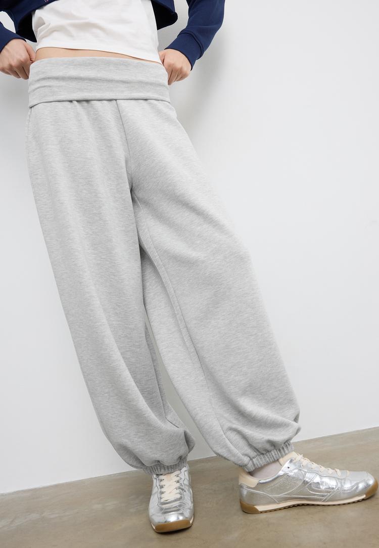 pantalon jogger balloon cintura vuelta taco suave