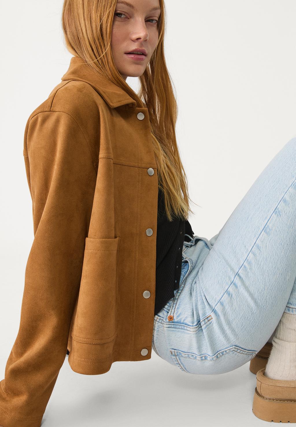 Faux suede jacket