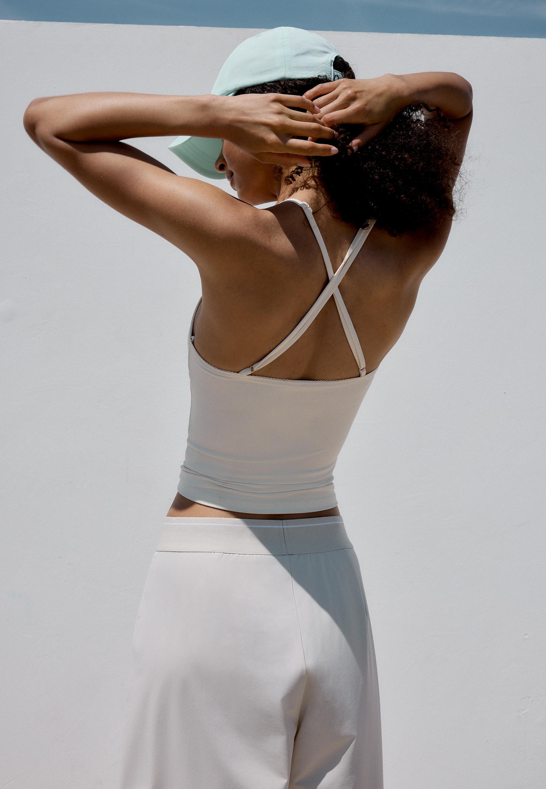 Corset-detail top — Ecru