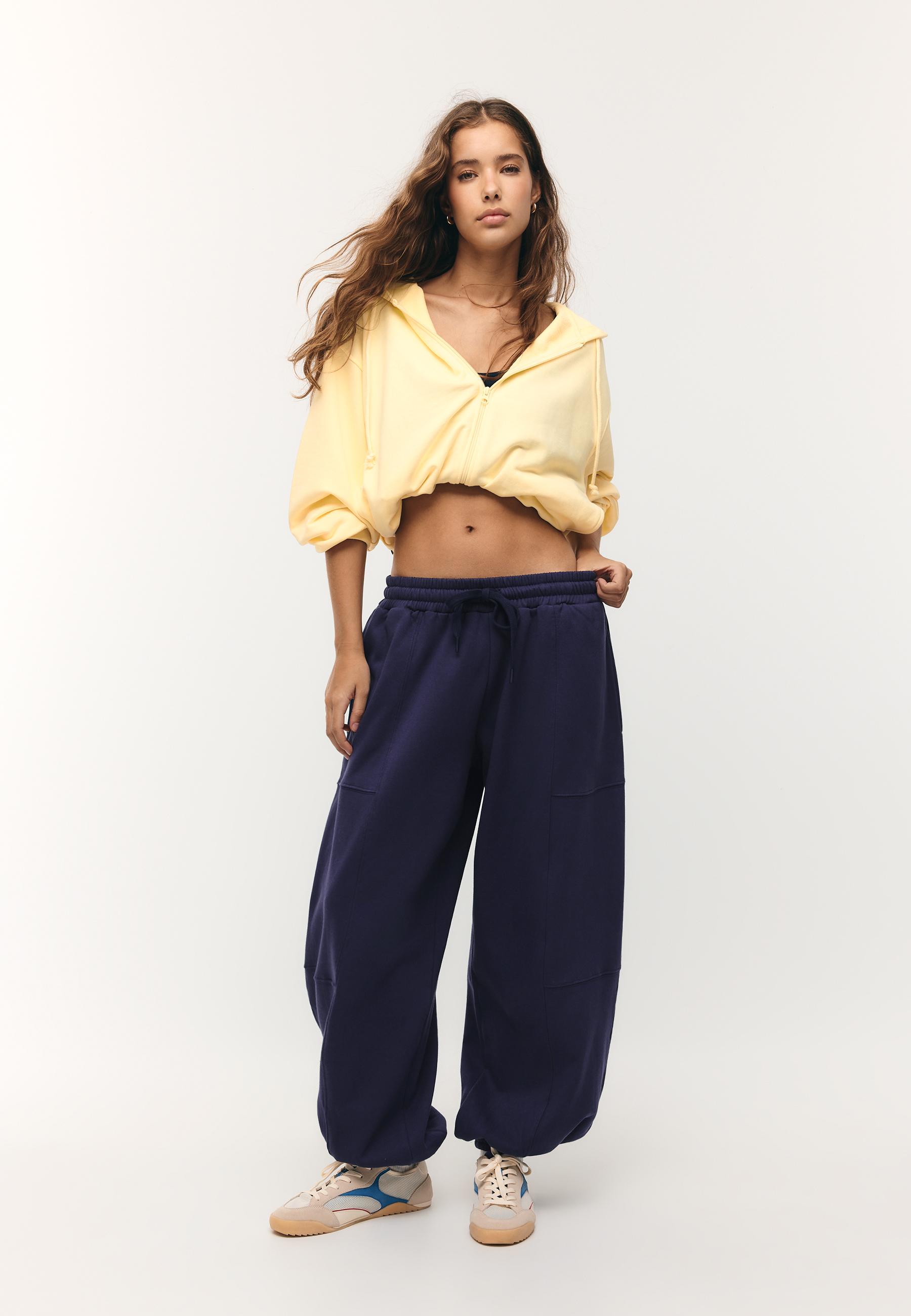 Plush balloon jogger trousers — Dark blue