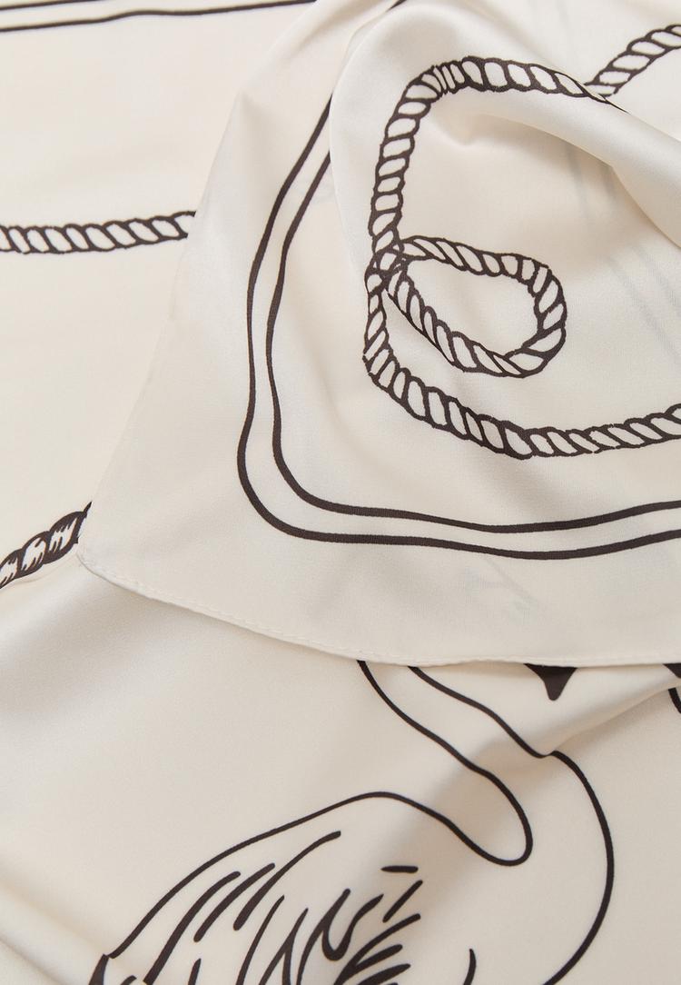 Stradivarius Κροσέ Μαντήλι Με Λουλούδια Εκρού Os φωτογραφία