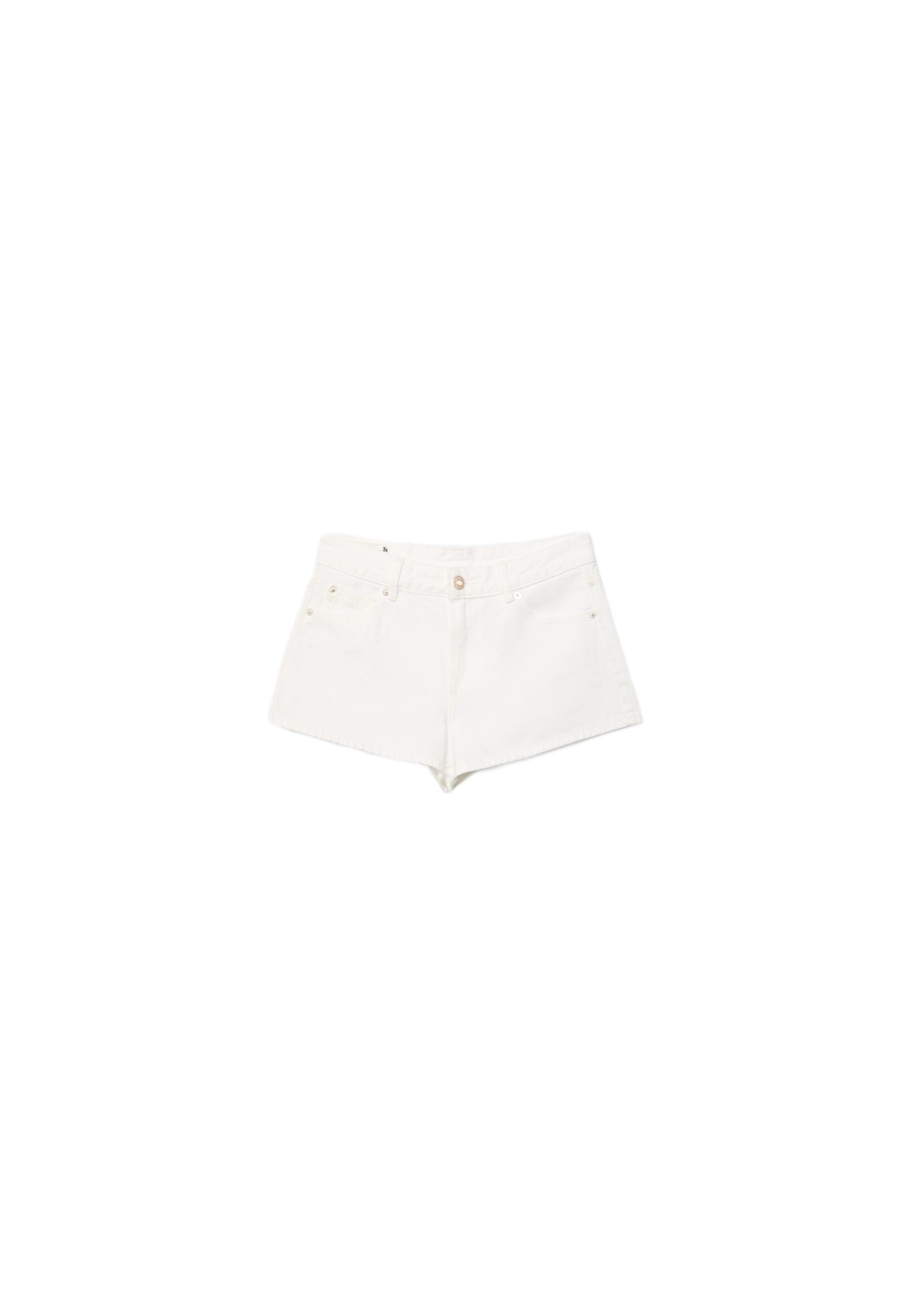 D79 Low-waist denim shorts — White