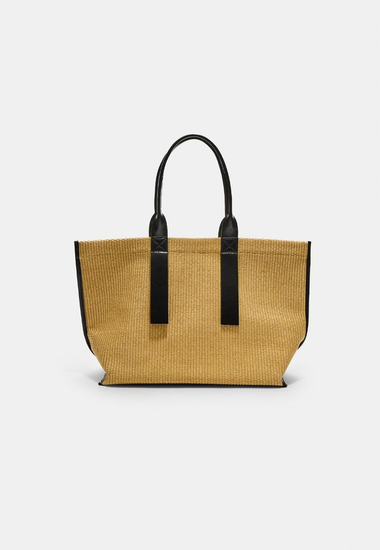 bolso shopper combinado estilo rafia