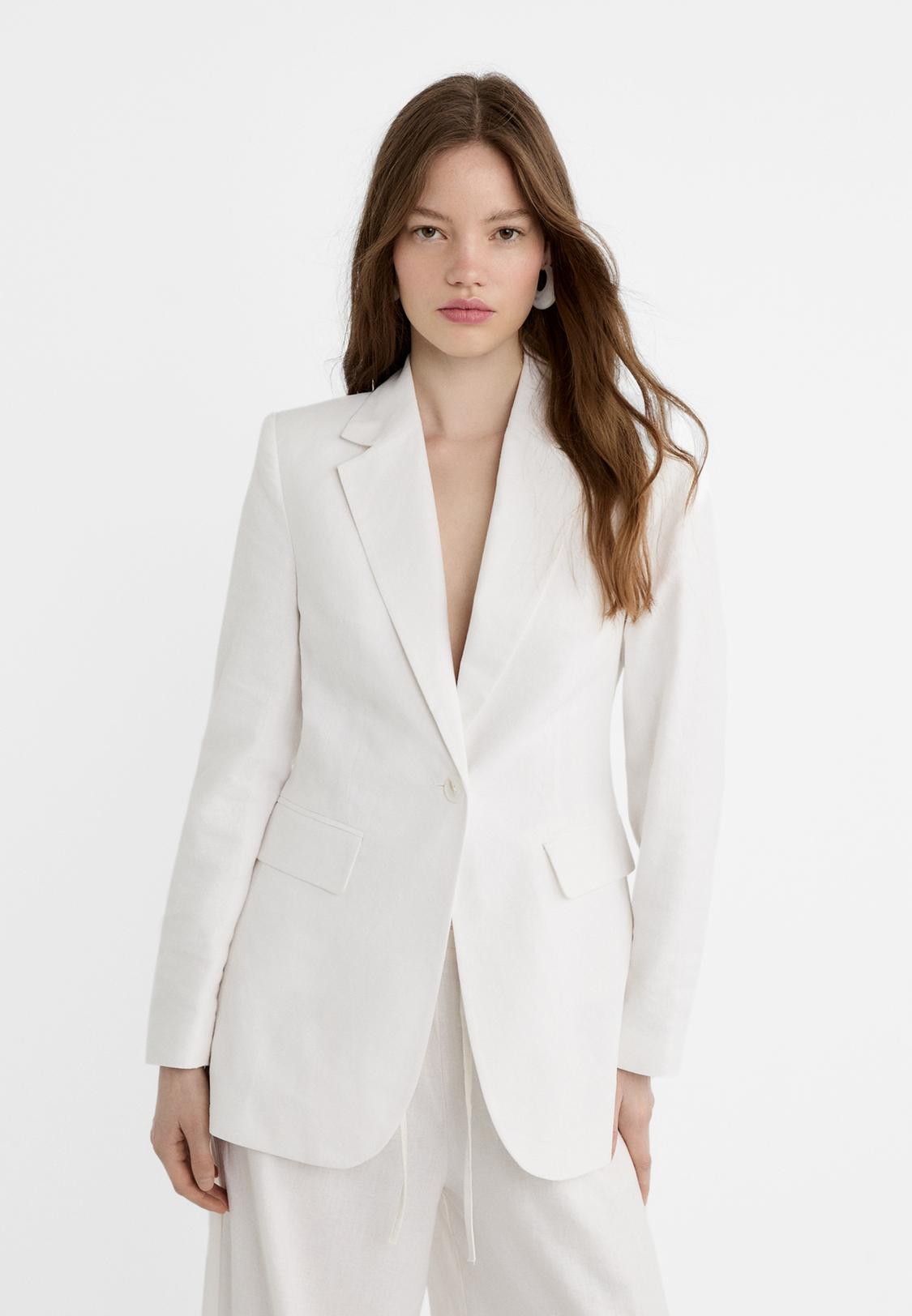 Veste dos nu en lin Mode femme Stradivarius Algérie