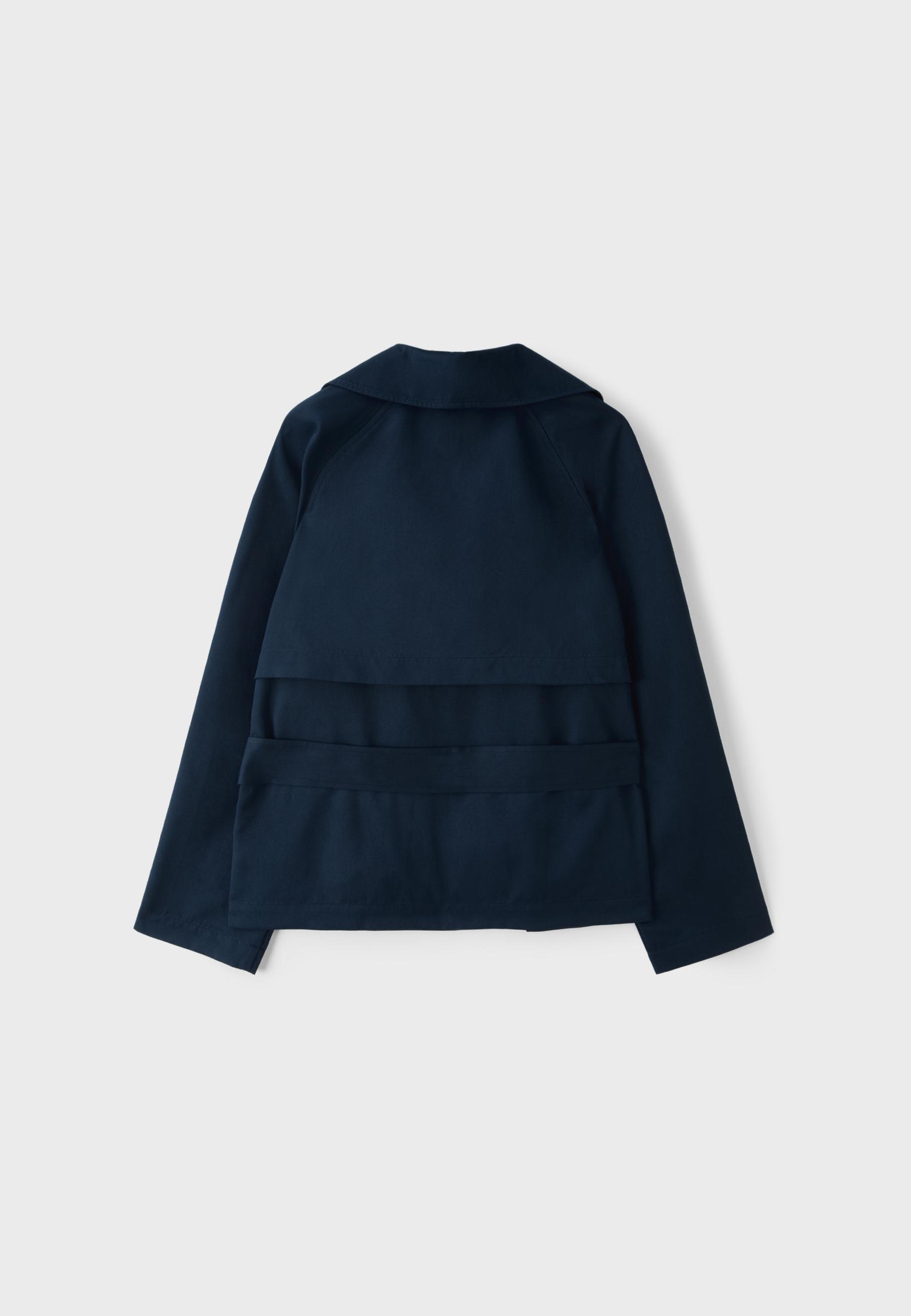 Short flowing belted trench coat — Blue