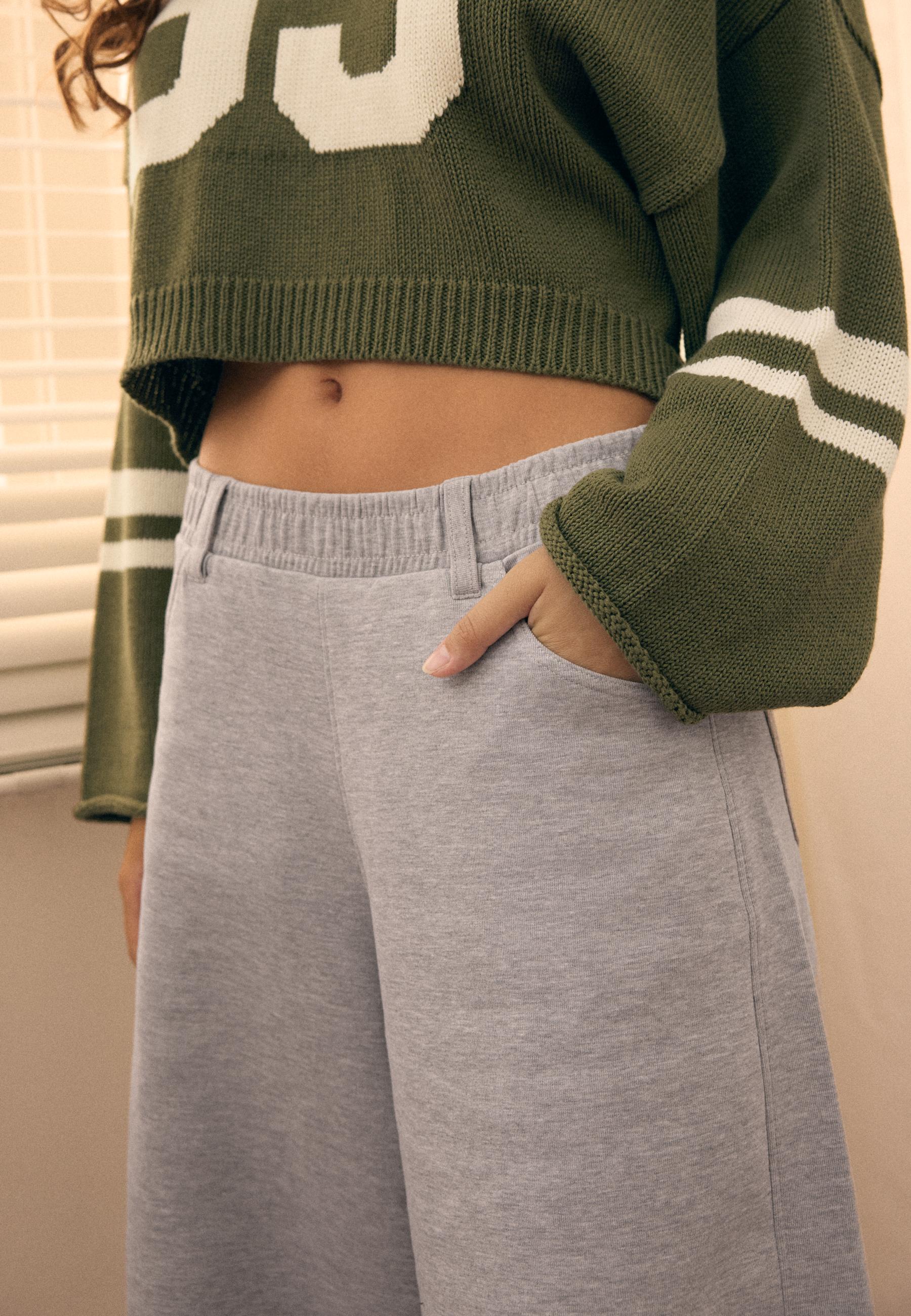 Fleece Bermuda shorts — Grey melange
