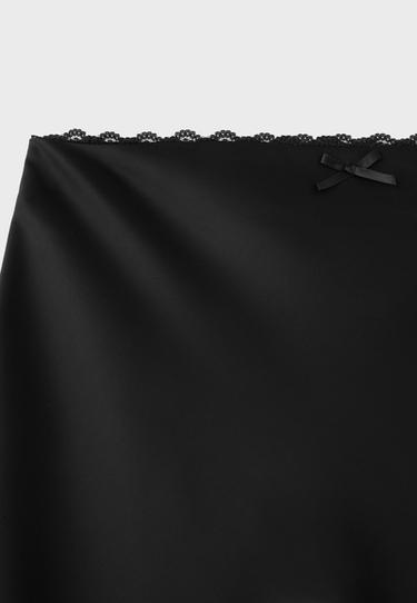 Satin midi skirt — Black 9