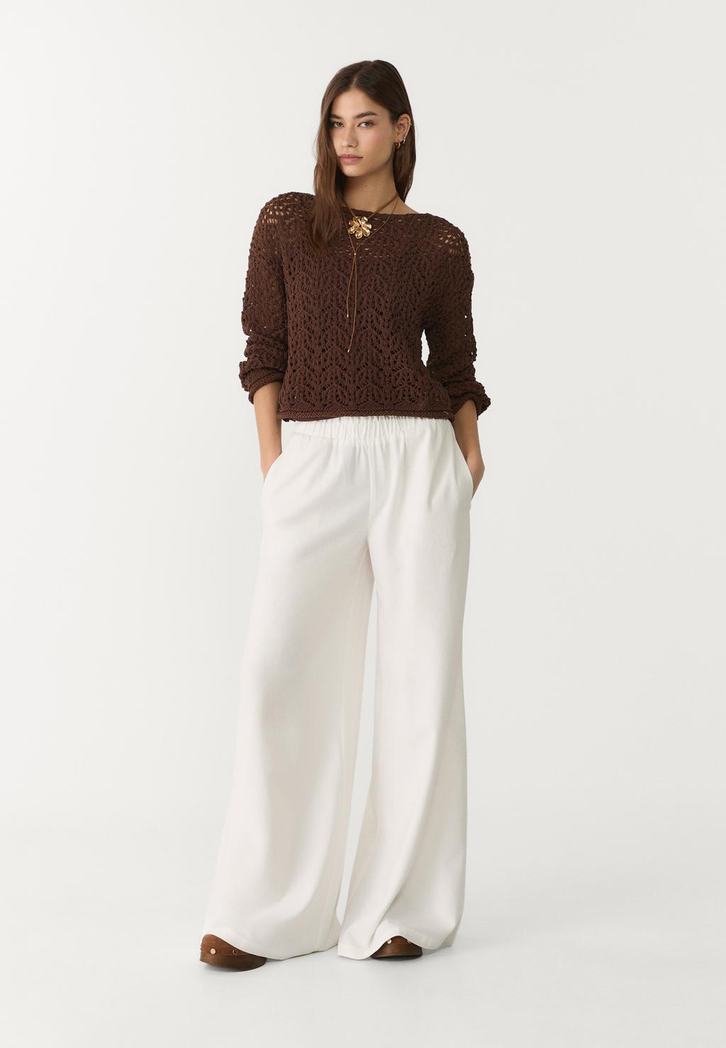 Pantalon palazzo fluide lin