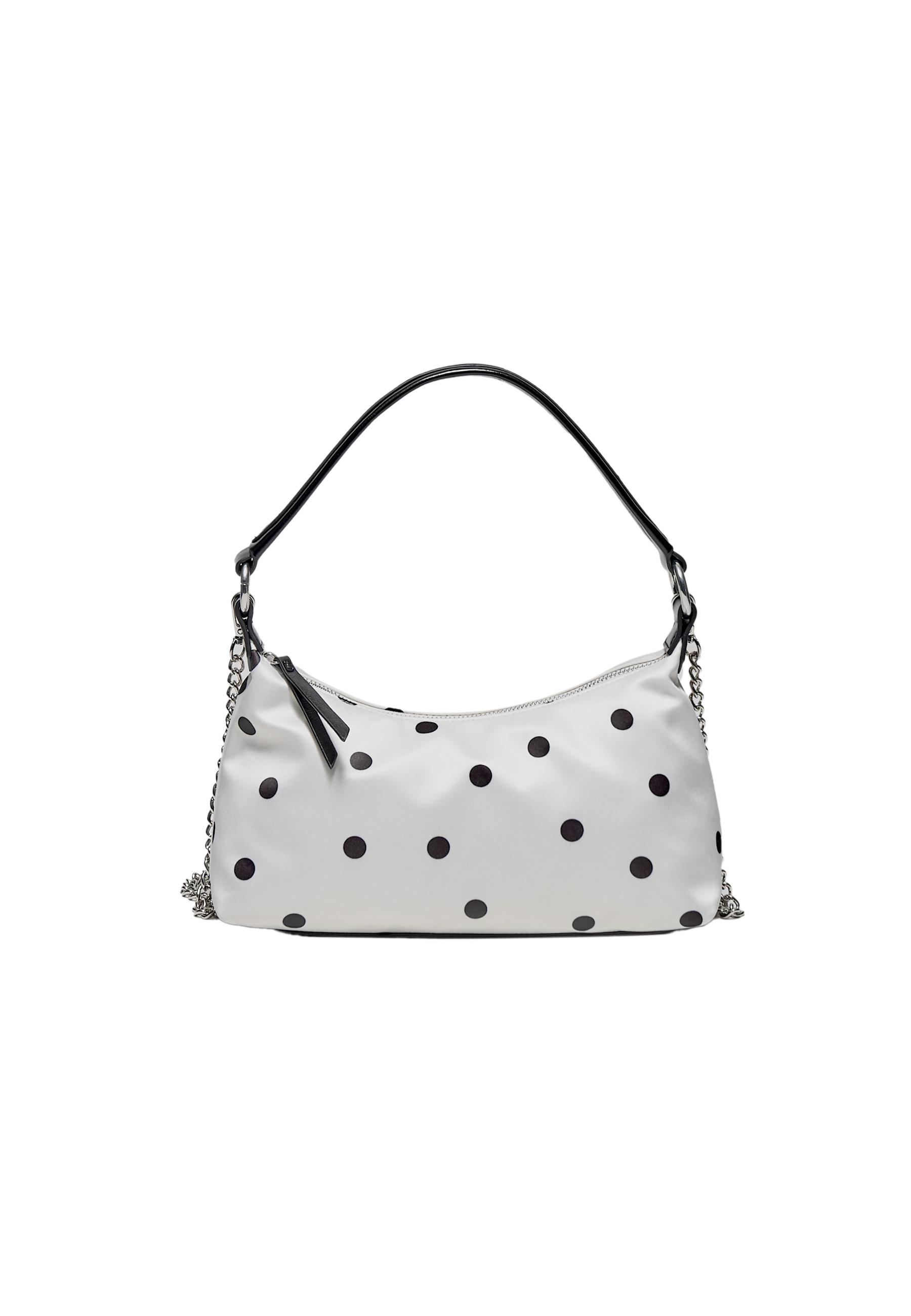 Polka dot moon crossbody bag — White