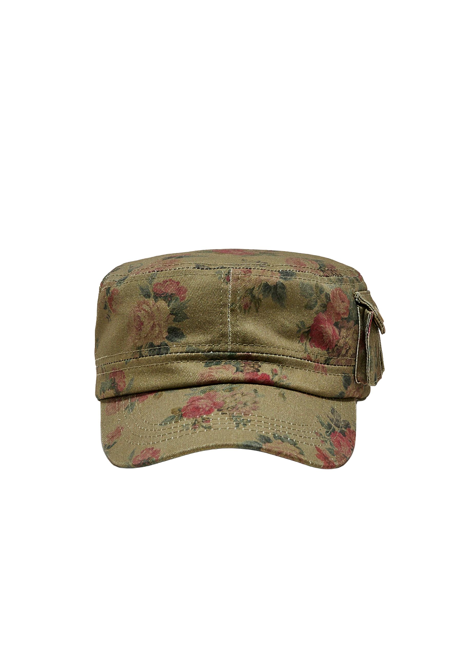 Floral cap — Khaki