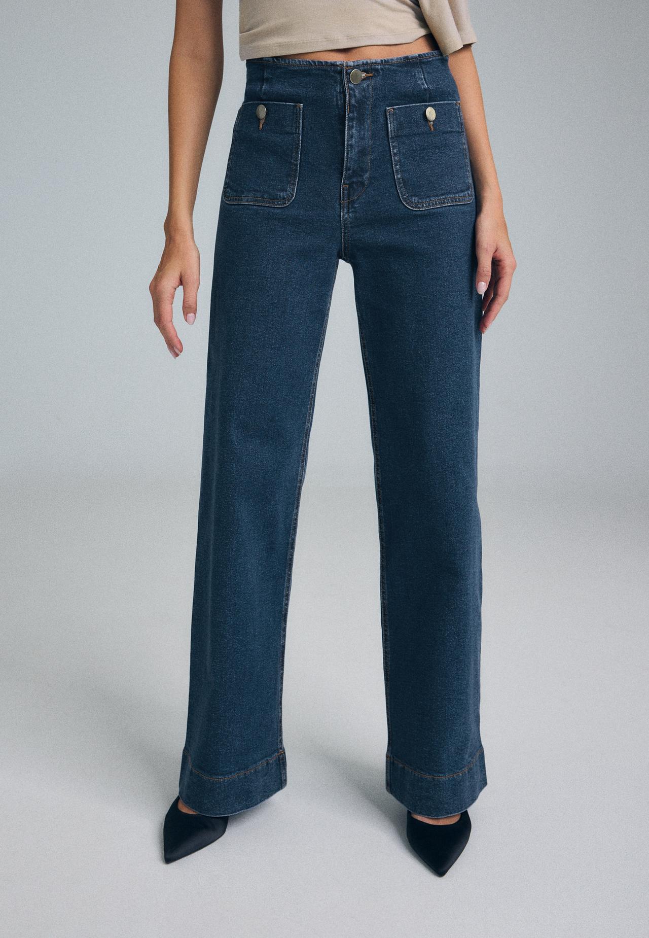 D77 Minimalist jeans with pockets — MEDIUM BLUE DENIM