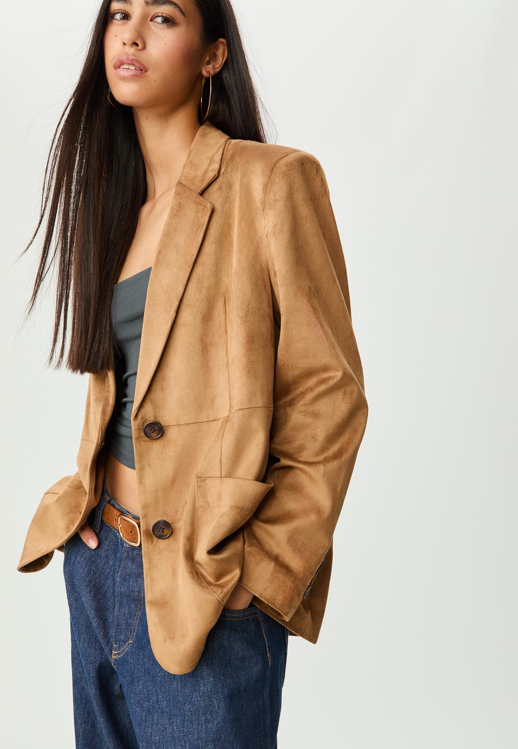 Blazer suédine à poches