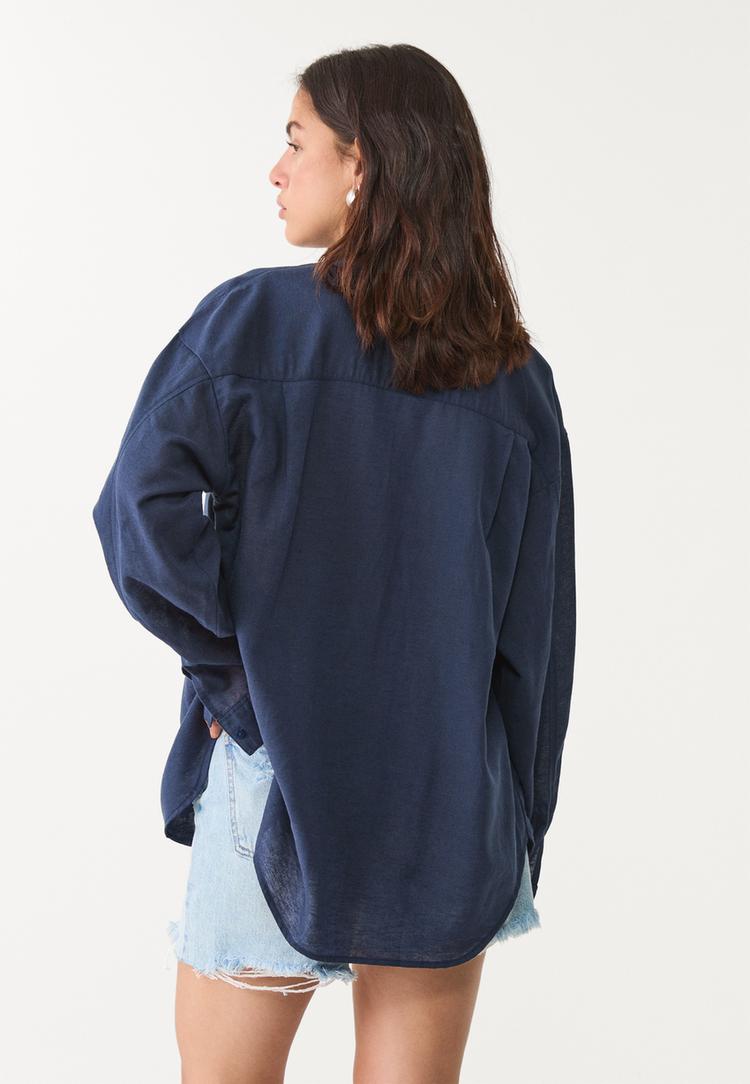 camisa fluida con lino