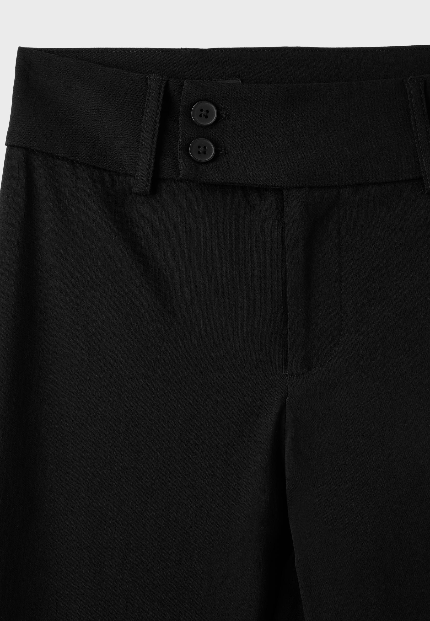 High-waist bengaline bell bottom trousers — Black