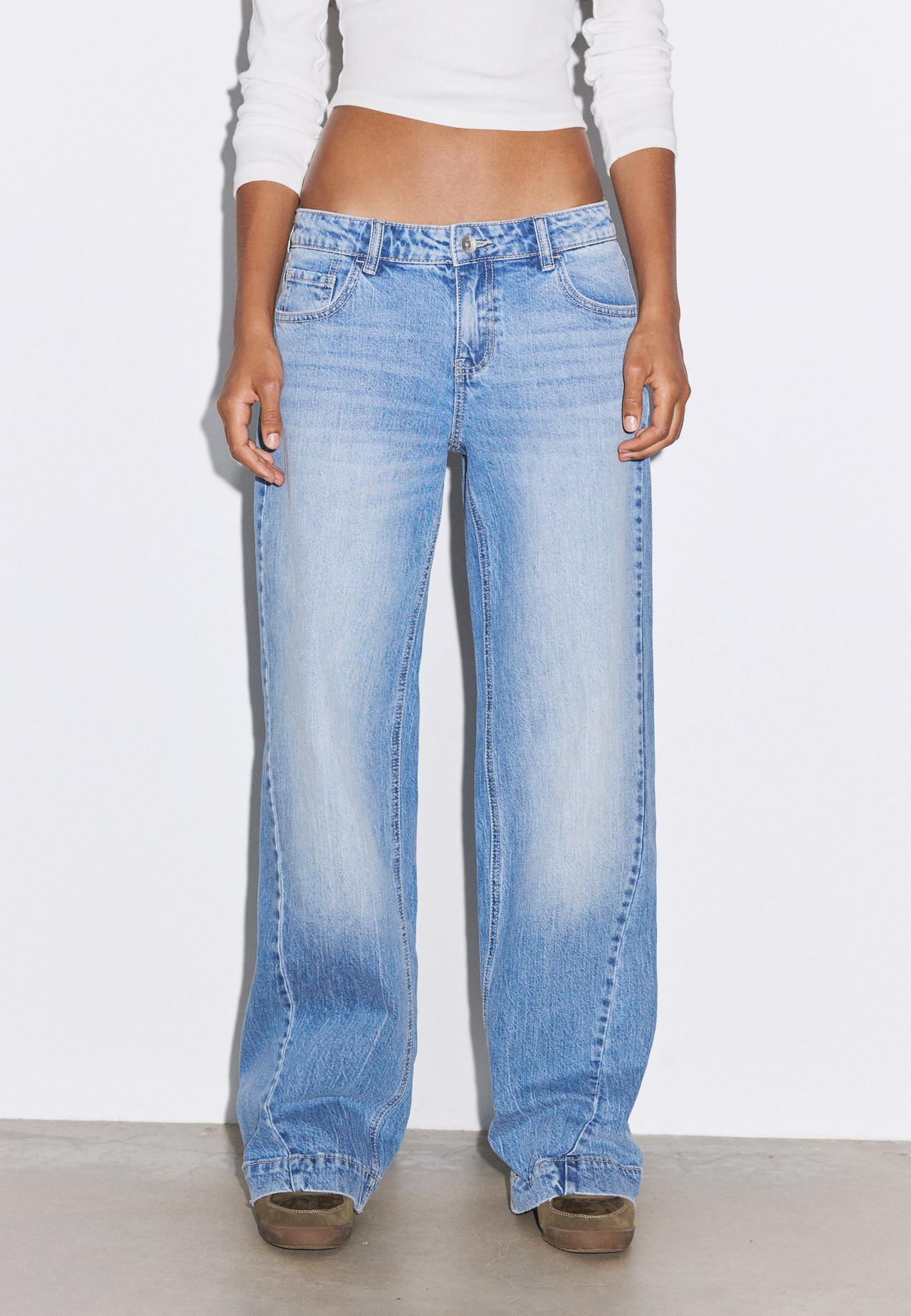 Low-rise straight jeans — MEDIUM LIGHT BLUE DENIM