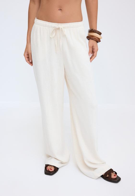 straightleg linenlook trousers