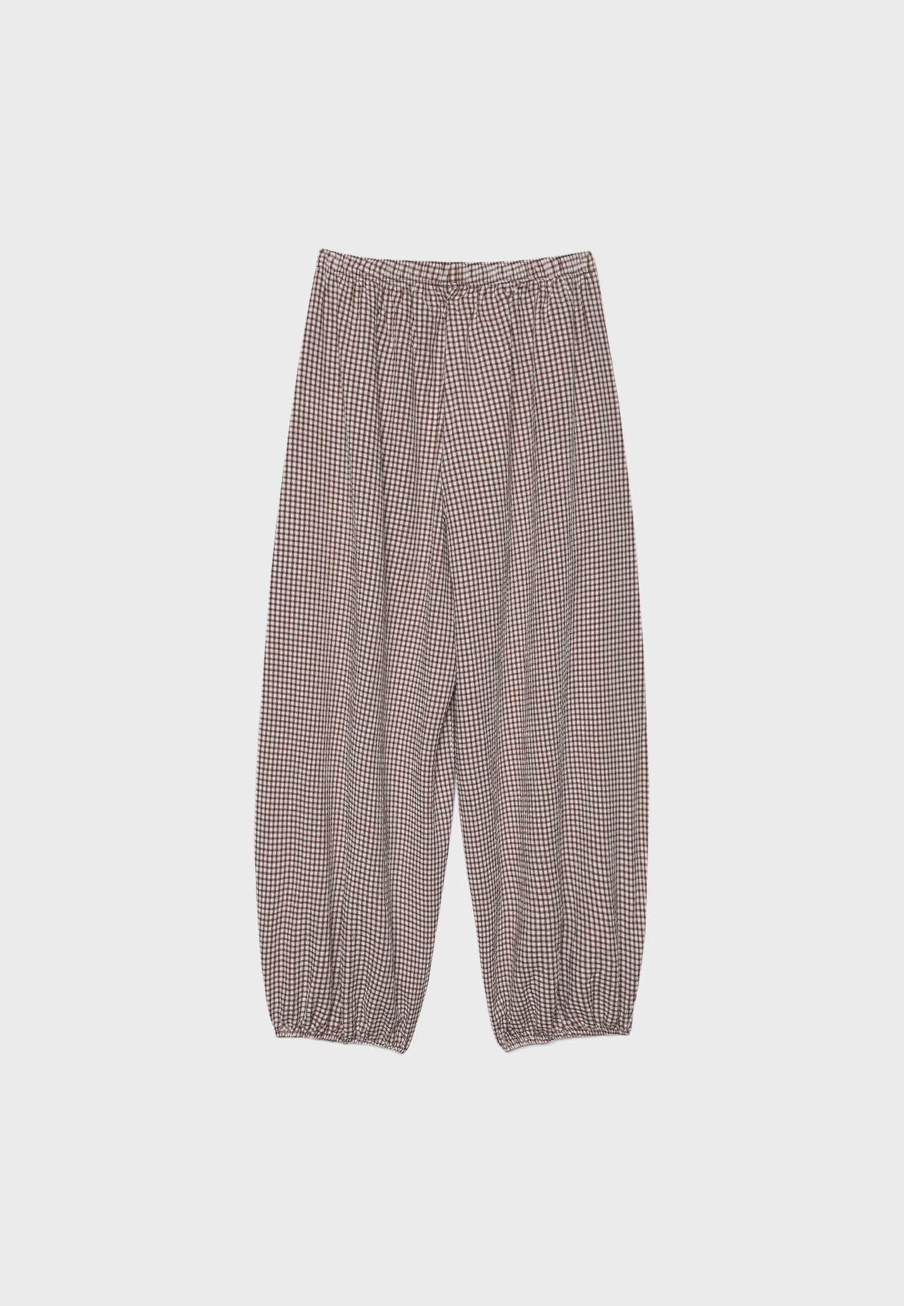 Checked voluminous trousers — Terracotta