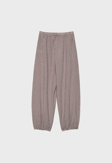 Checked voluminous trousers — Terracotta 7