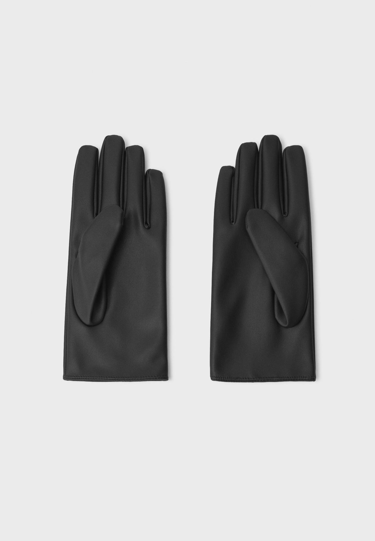 Basic leather effect gloves — Black