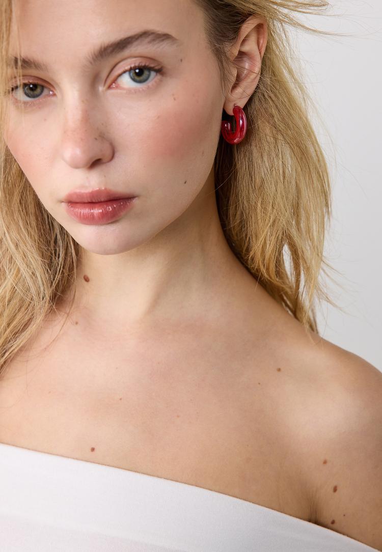 Stradivarius Σετ 2 Σκουλαρικια Ντοματα Κόκκινο Os φωτογραφία