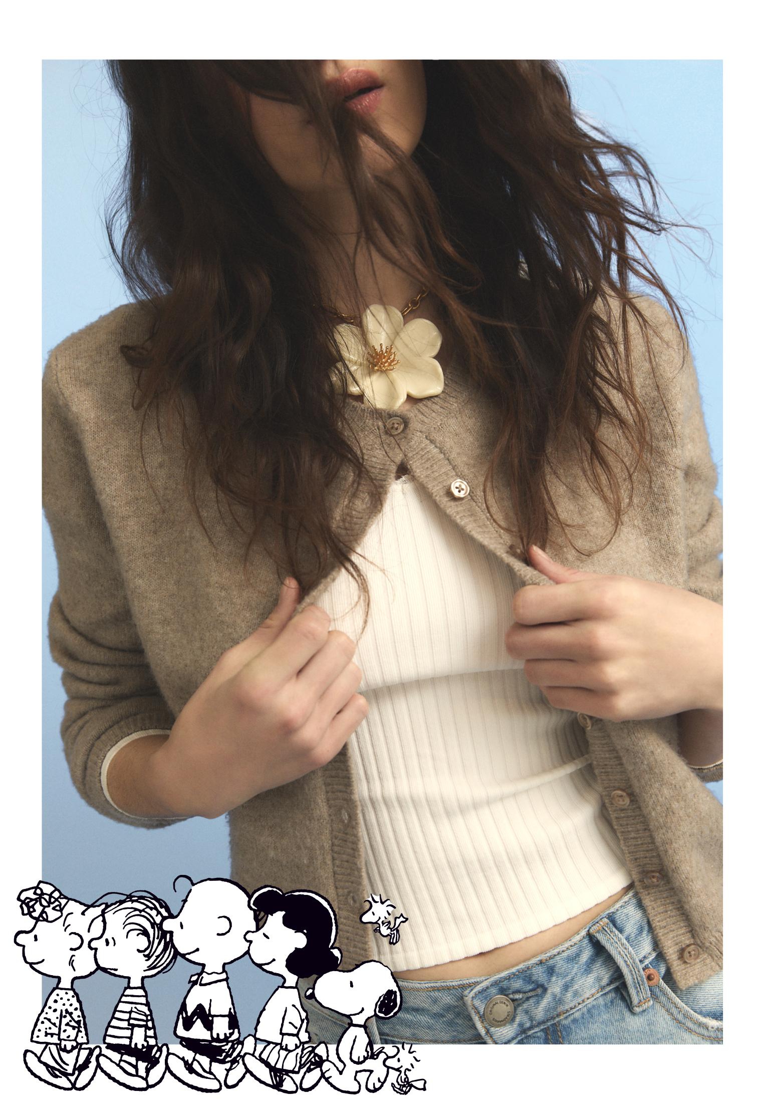 Soft-touch button-up knit cardigan — Stone