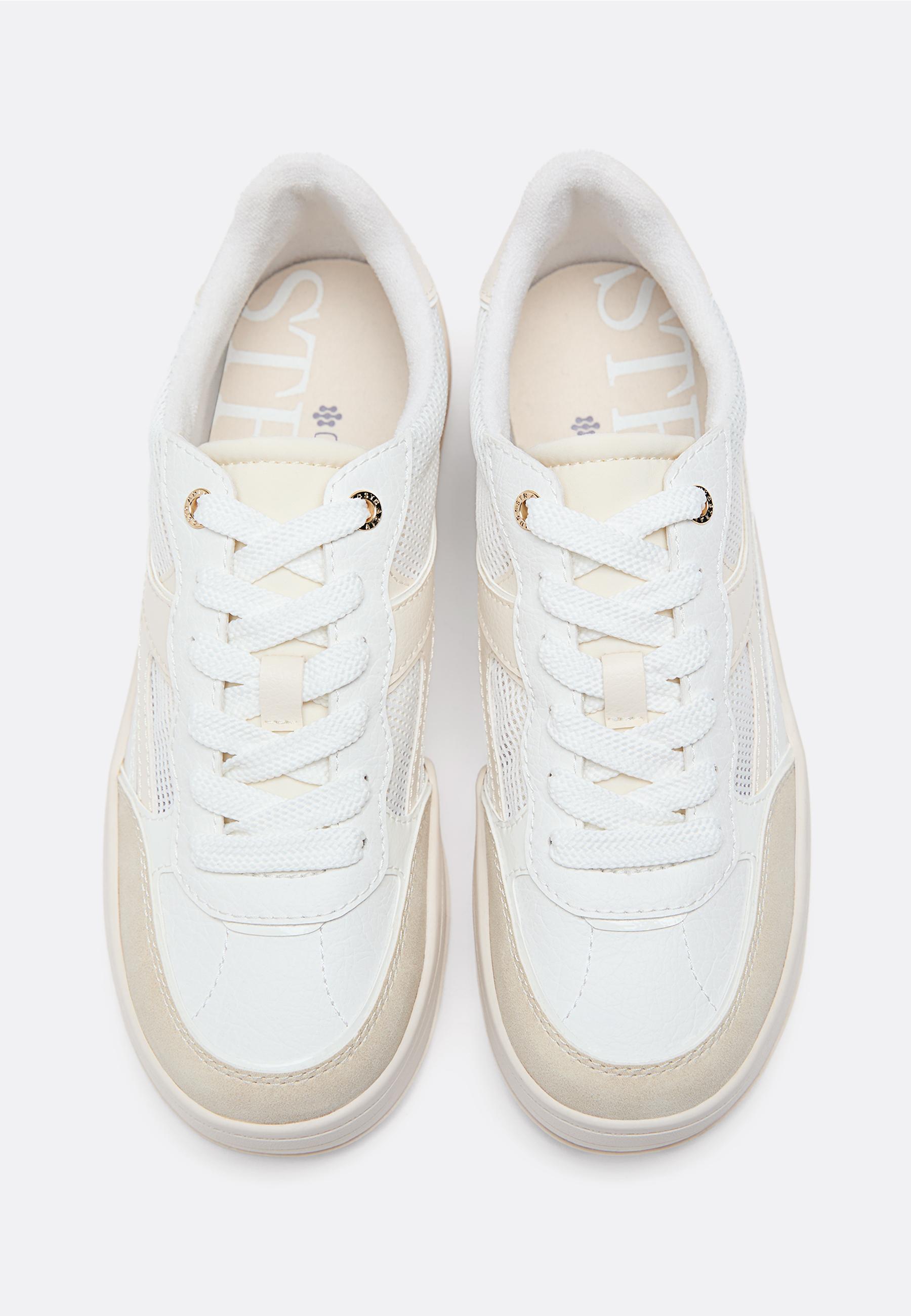 Openwork platform trainers — BEIGE
