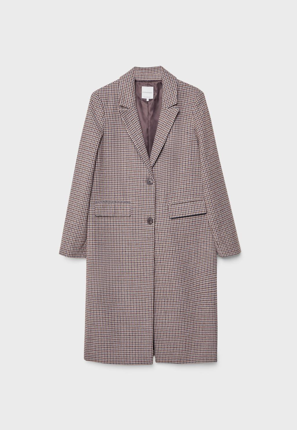 Long straight fit printed coat