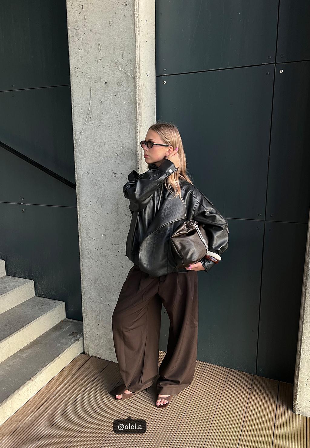 Cazadora oversize efecto piel