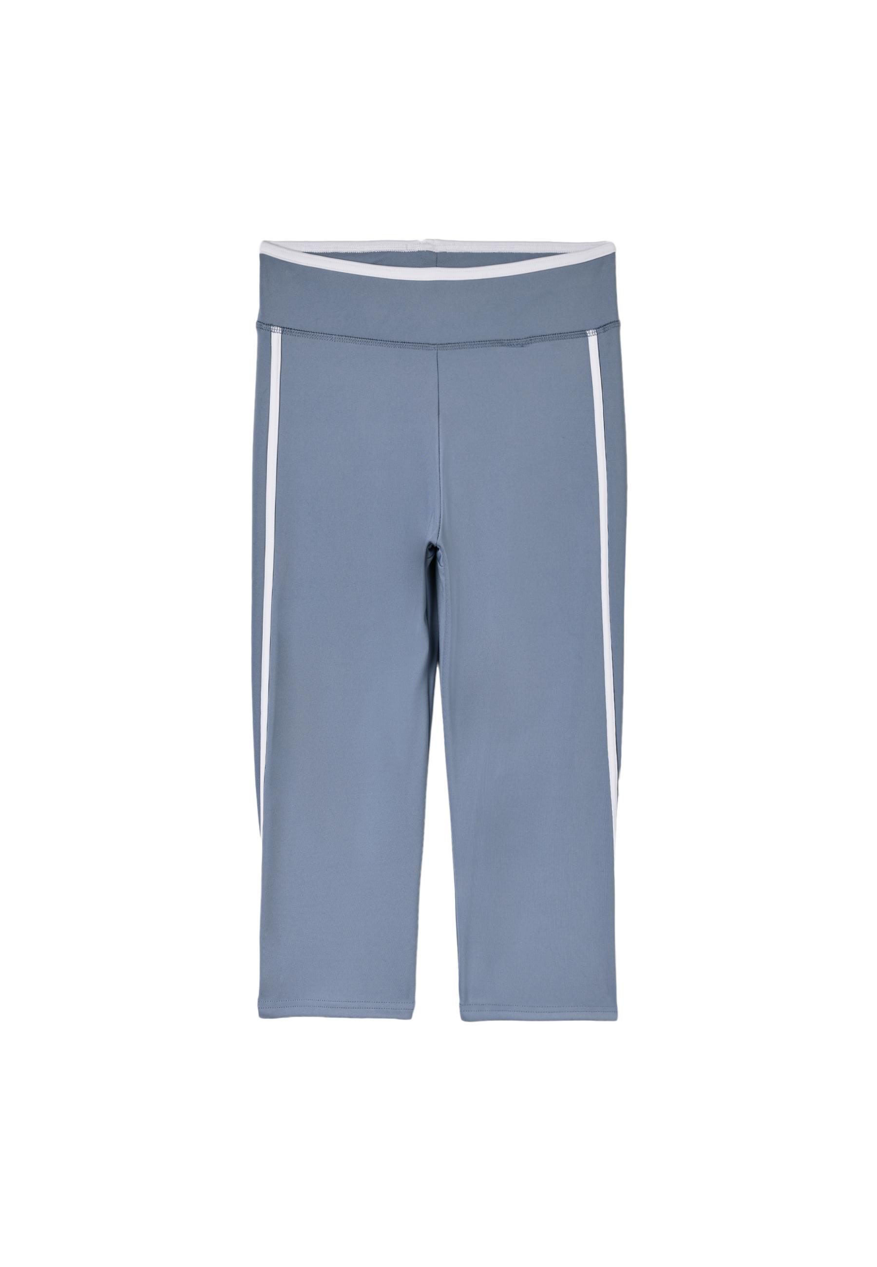 Side-stripe capri leggings — Sky blue