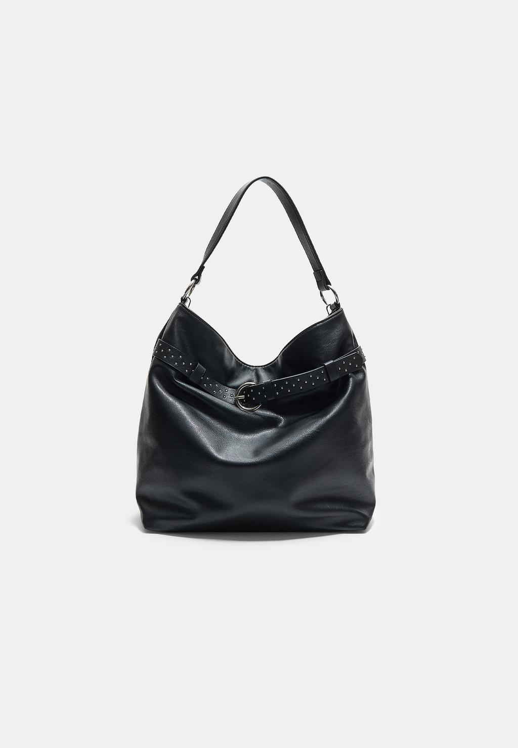 Handbag with studded belt