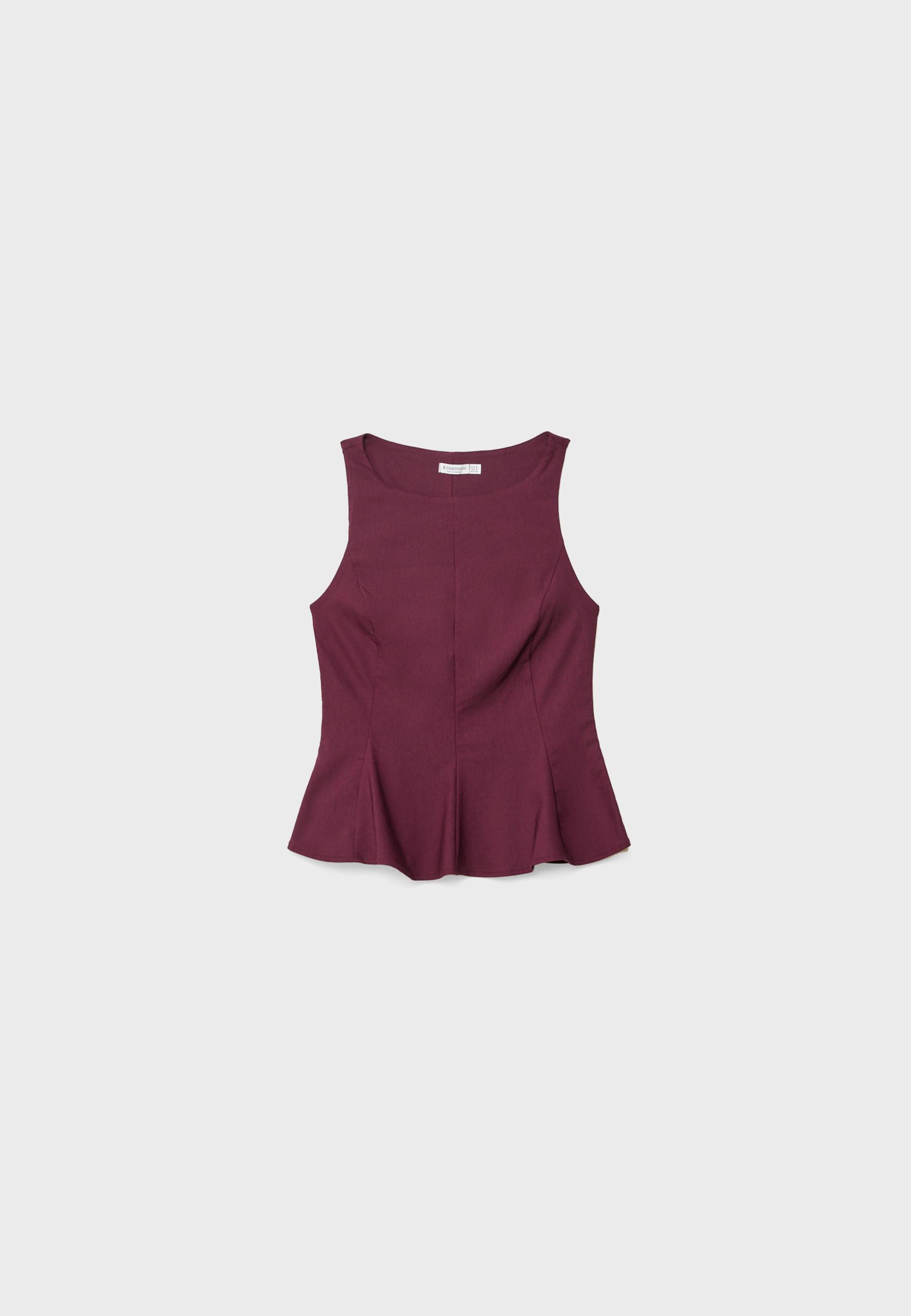 tシャツ asymmetry dot peplum sleeveless top レディース sleeveless asymmetric peplum top - Black | Weekday WW