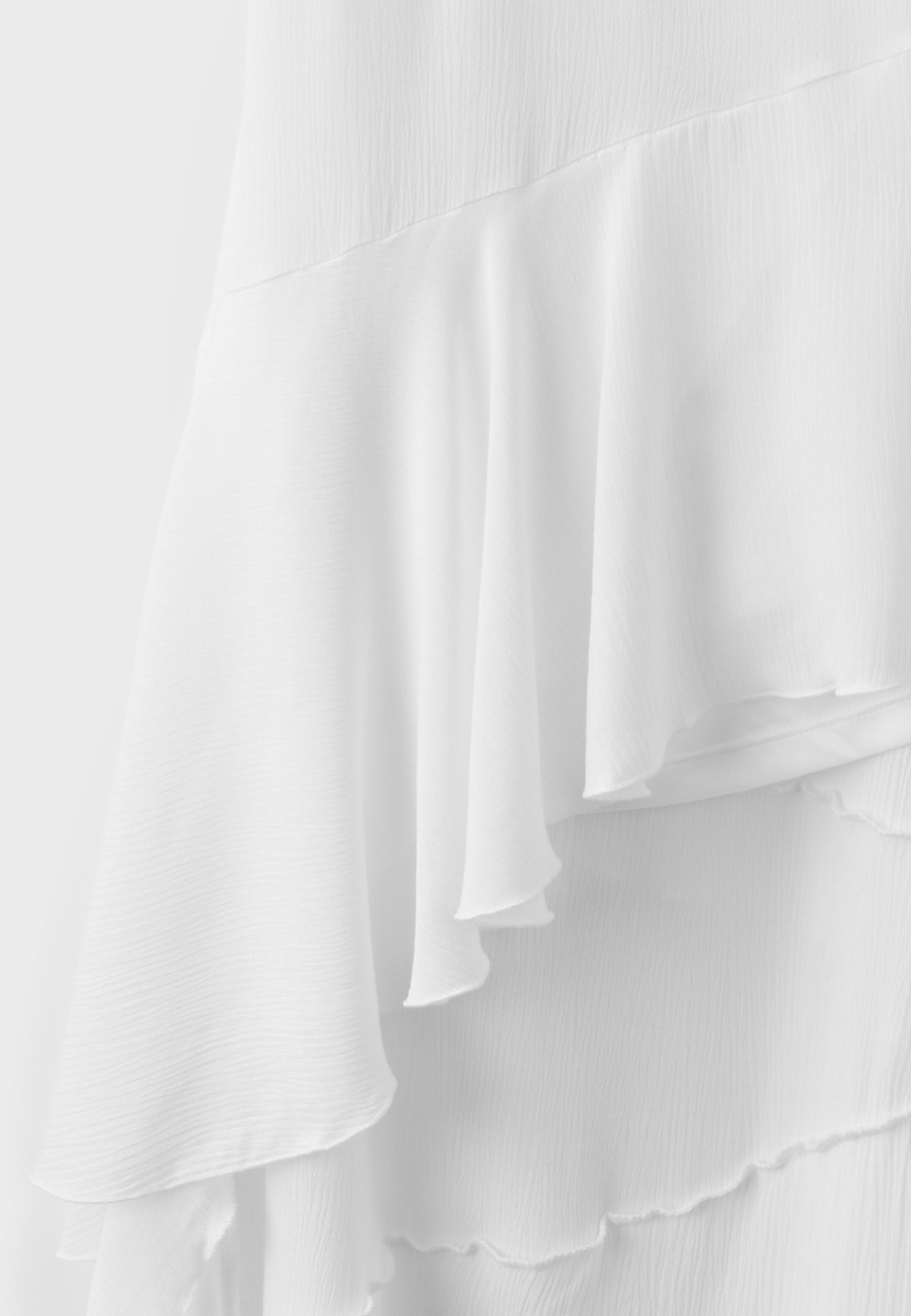 Asymmetric strap dress — White