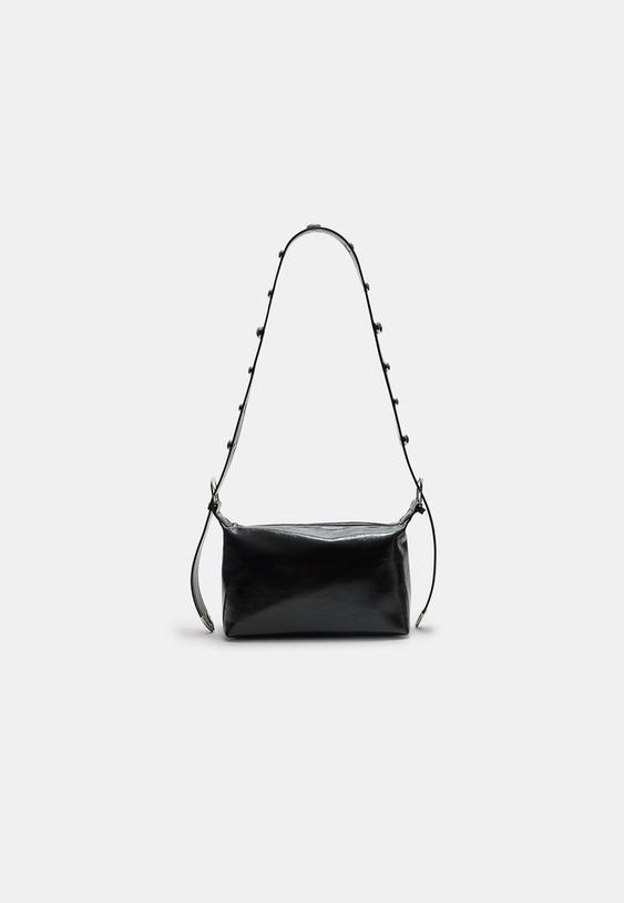 studded leather effect crossbody bag