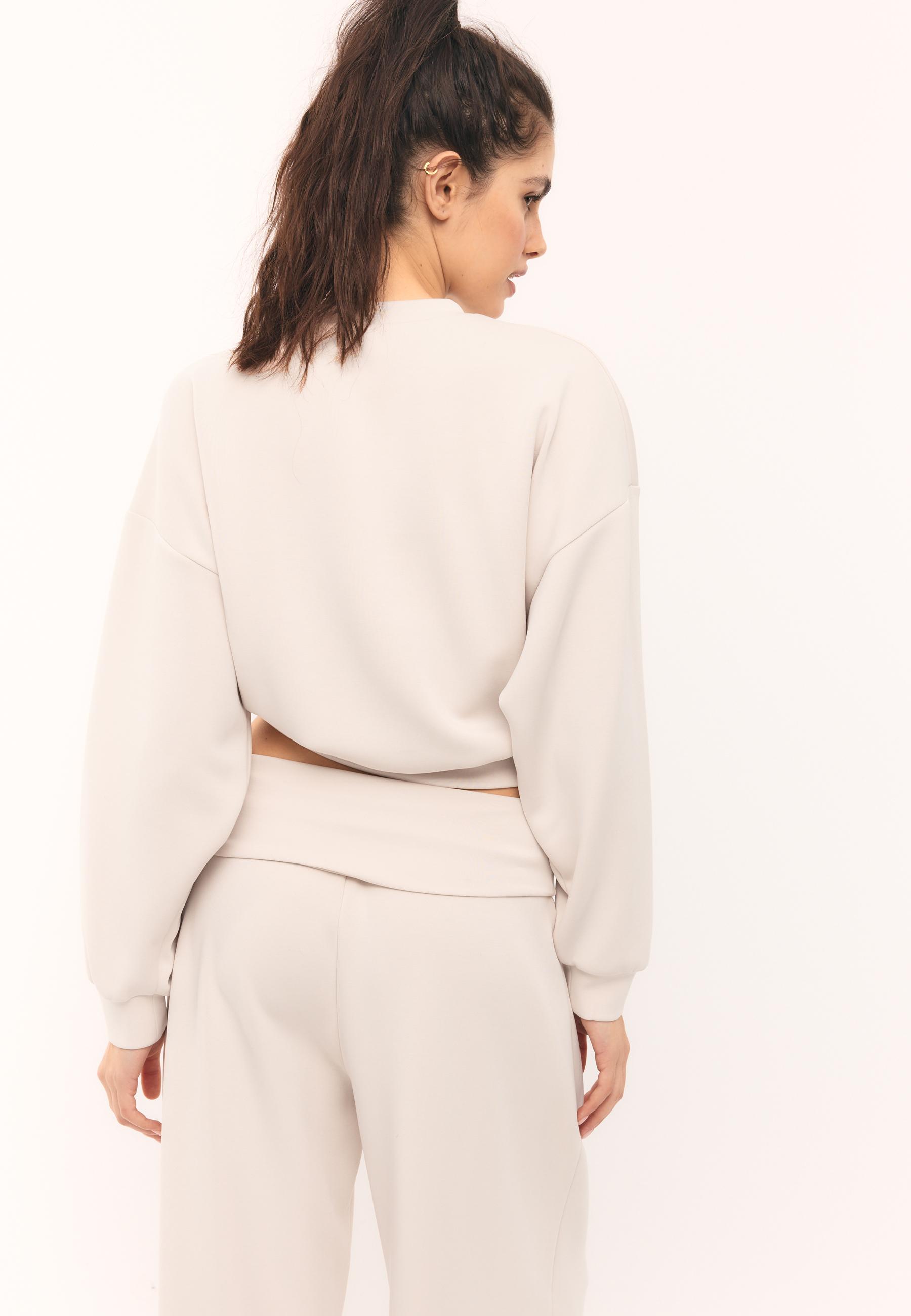 Soft-touch batwing sleeve sweatshirt — Stone