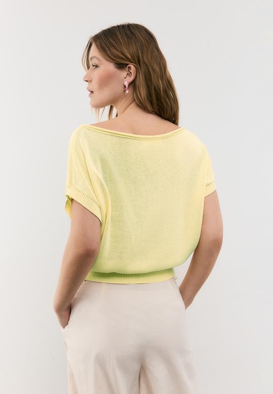 Рустик Плетен Топ С Деколте Тип Лодка