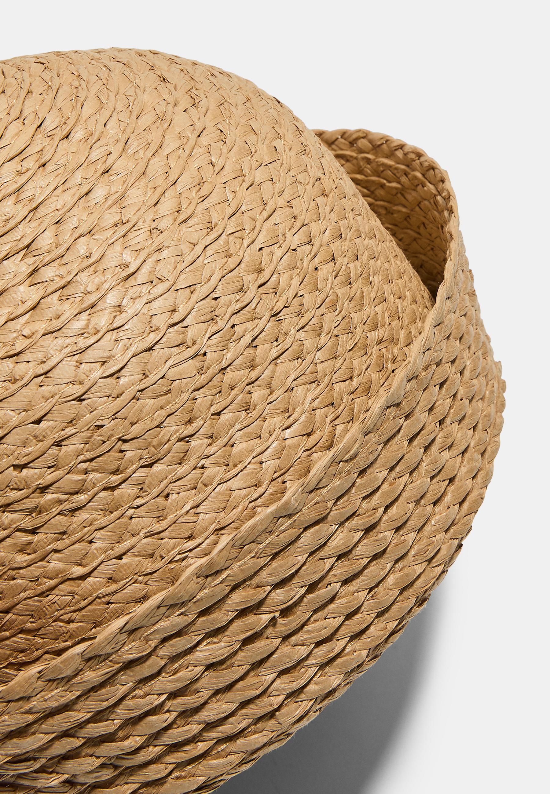 Braided raffia hat — Beige