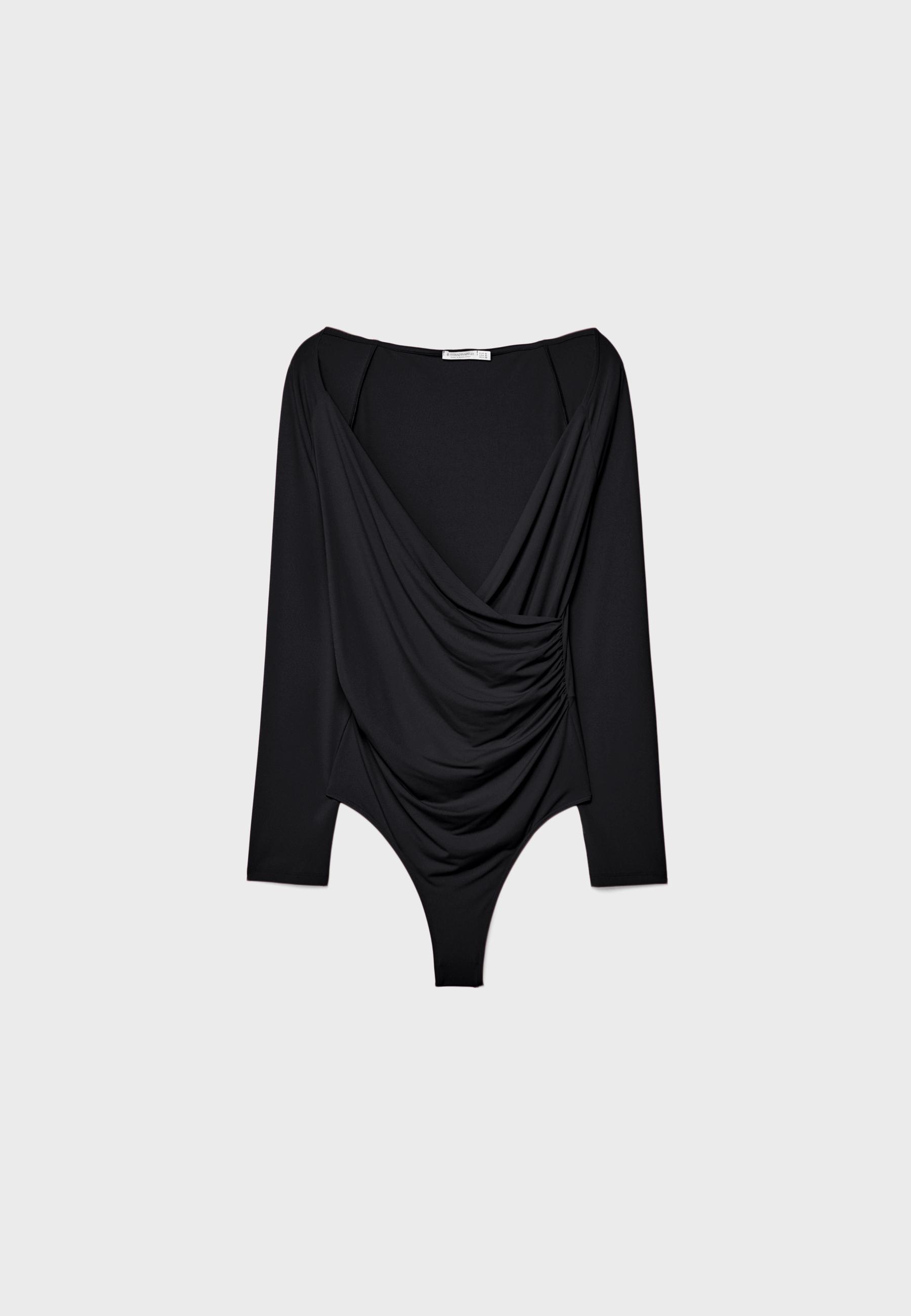 Gathered tulle bodysuit - Women's fashion | Stradivarius