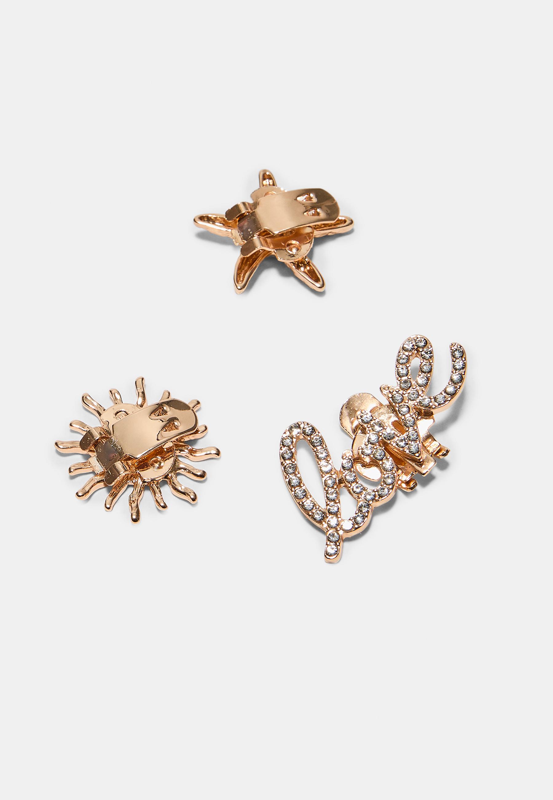 Set of 5 shoe pins — Gold