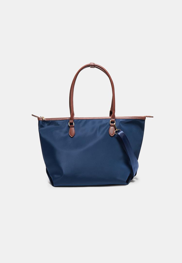 Stradivarius Τσάντα Shopper Συνδυασμένη Με Λουρί Navy Blue Os