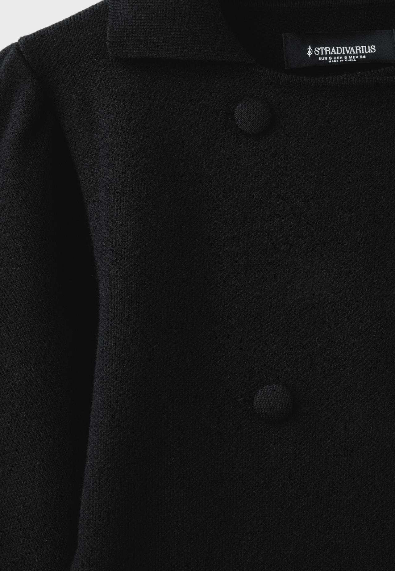 Double-breasted knit cardigan — Black