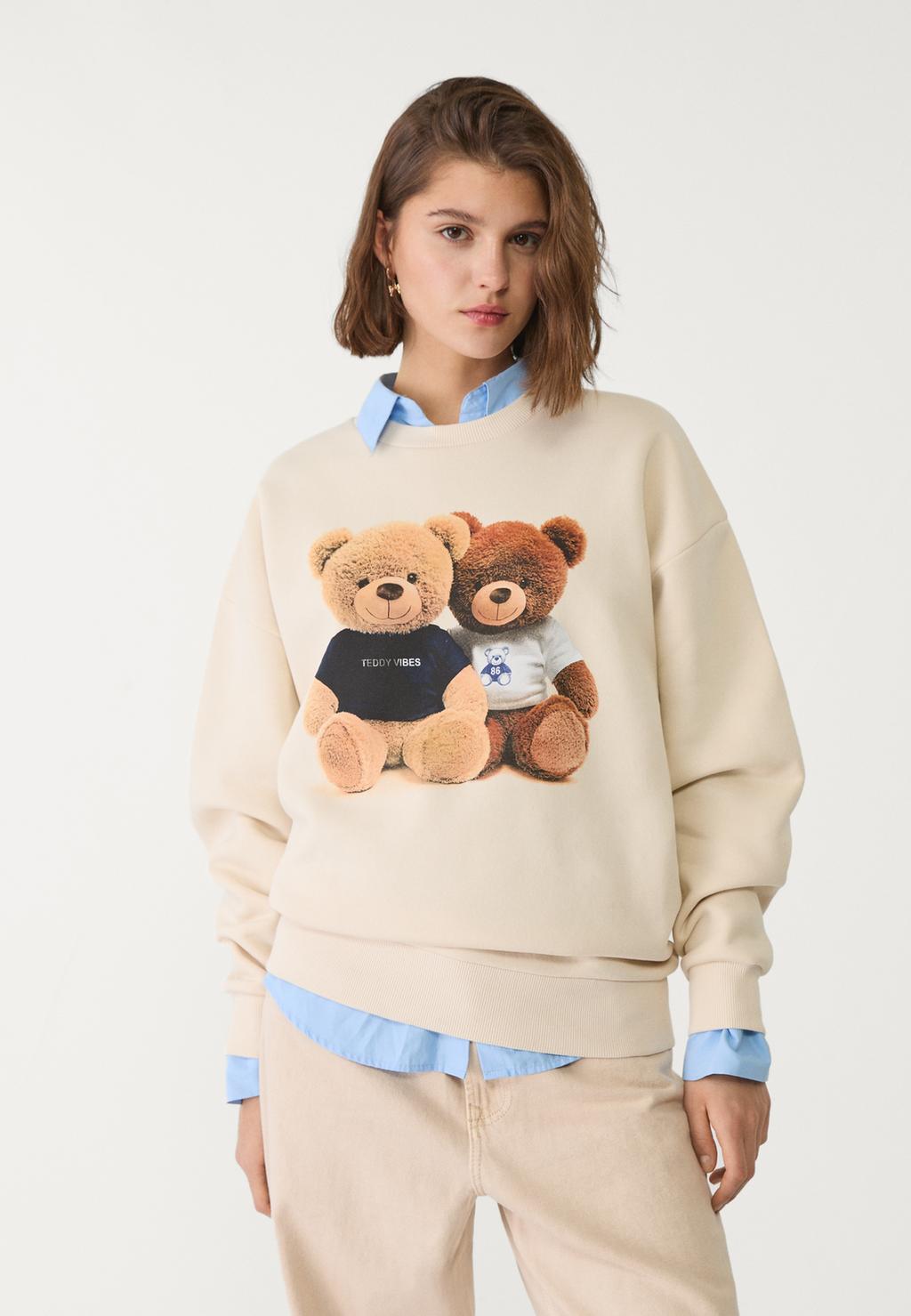 Bear print sweatshirt